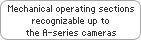 Mechanical operating sections recognizable up to the A-series cameras