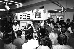 Canon booth at the Japan Camera Show,  when "EOS 650" was unveiled